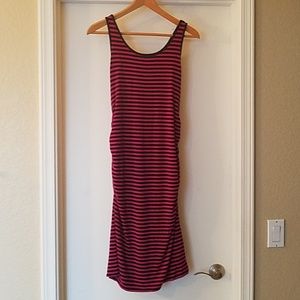 Liz Lange maternity tank dress, pink & navy, XS